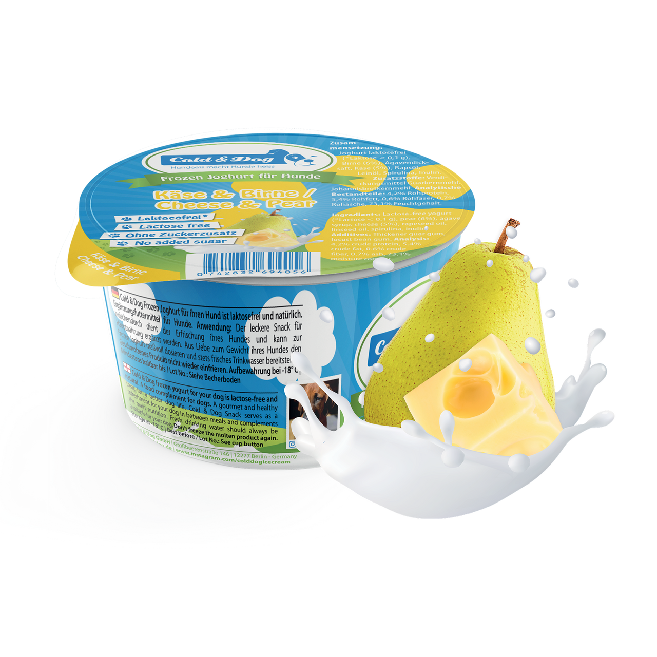 12x Hundeeis der herzhafte Käsetraum 90ml