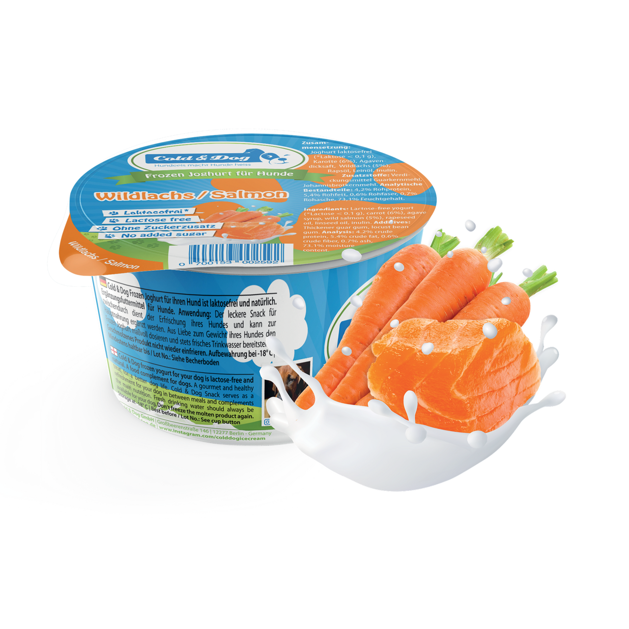 12x Hundeeis der wilde Lachs 90ml