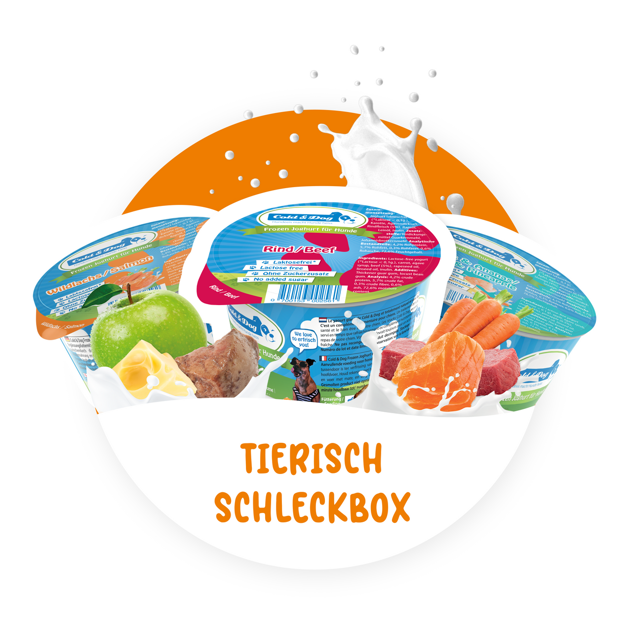 12x Hundeeis tierisch erfrischende Schleckbox  - 3 Sorten à 90ml