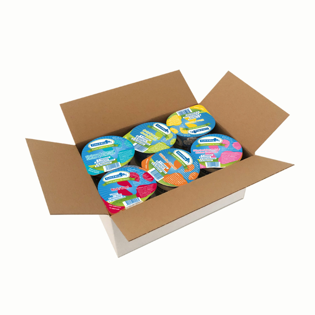 12x Hundeeis Starter-Schleckbox 7 Sorten 90ml